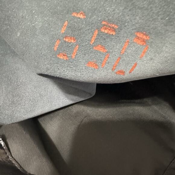 Miu Miu Black Leather Pencil Skirt 38 Blue Trim Italy Genuine Designer Midi Y2K - Picture 14 of 14